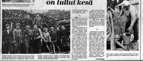 Kaarliininperälle on tullut kesä (osa 2)
Yrjö Kujalan kirjoittama juttu, joka on julkaistu Keskipohjanmaa-lehdessä 8.7.1979. Se kertoo Kaarliininperällä asuneesta Jääskän perheestä (Haukkakorpi 4)
Keywords: Jääskä 