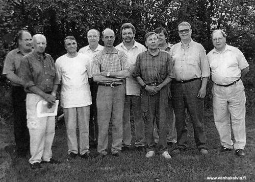 Yhteislaulun säestäjät
Vas. Paavo Honkala, Antero Lassila, Jaakko Mäkelä, Heikki Toivonen, Matti Nurila,
Tapani Riippa, Juhani Nurila, Kari Koskela, Reino Porko ja oik. Erkki Koittola.

Keywords: Honkala Lassila Mäkelä Toivonen Nurila Riippa Koskela Porko Koittola 